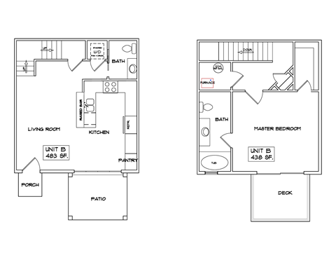1 Bed 1.5 Bath Floor Plan at Moenave Townhomes, Springdale, Utah