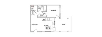 1 Bed 1 Bath Floor Plan at Moenave Townhomes, Utah, 84767