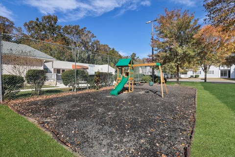 Playground area with swing set and slide at Plantation Oaks Apartments, Georgia, 31419