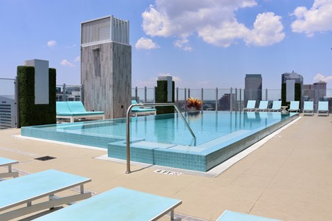 Jump in our heated, salt water rooftop pool.