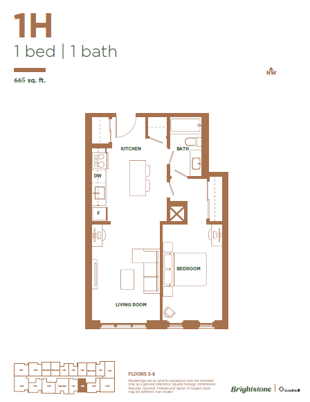1 Bed 1 Bath