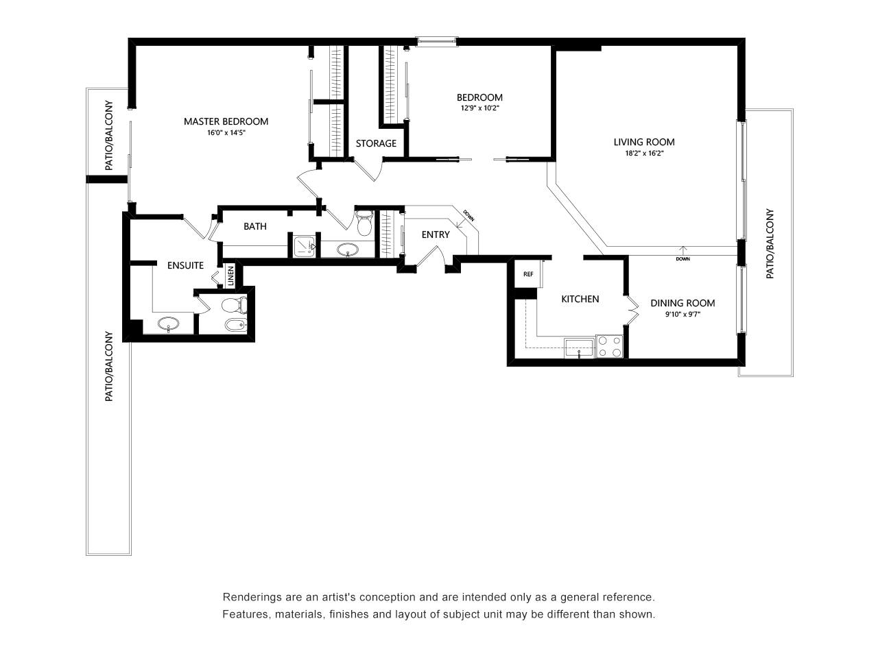 2 Bed 2 Bath