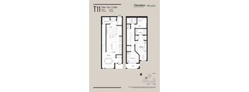 A floor plan for a T11 apartment with 2 bedrooms and 2.5 bathrooms.