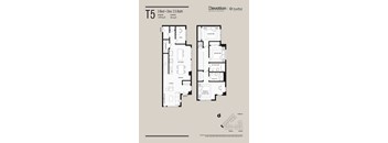 A floor plan for a 3 Bed + 2.5 Bath apartment.