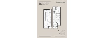 A floor plan for a 2 Bed + Den, 2.5 Bath apartment.