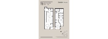 A floor plan for a 2 Bed + Den, 2.5 Bath apartment.