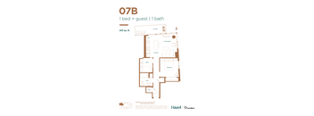 One Bedroom with Guest Floor Plan