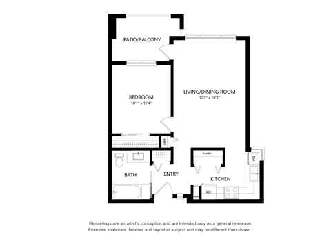 One Bedroom Floor Plan