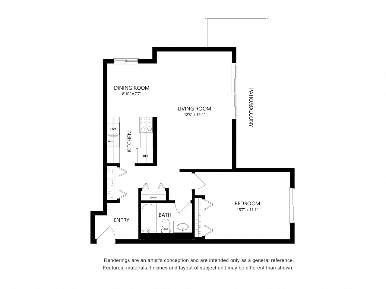 1 Bed 1 Bath