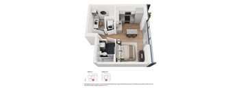 0 Bed 1 Bath + Den