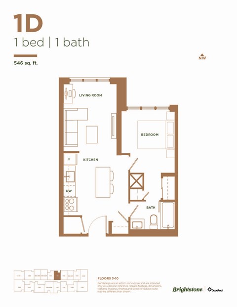 1 Bed 1 Bath
