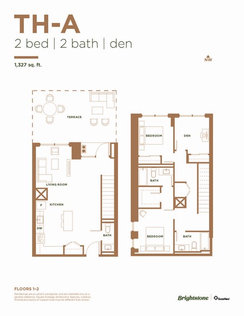 a typical floor plan of a 2 bedroom apartment