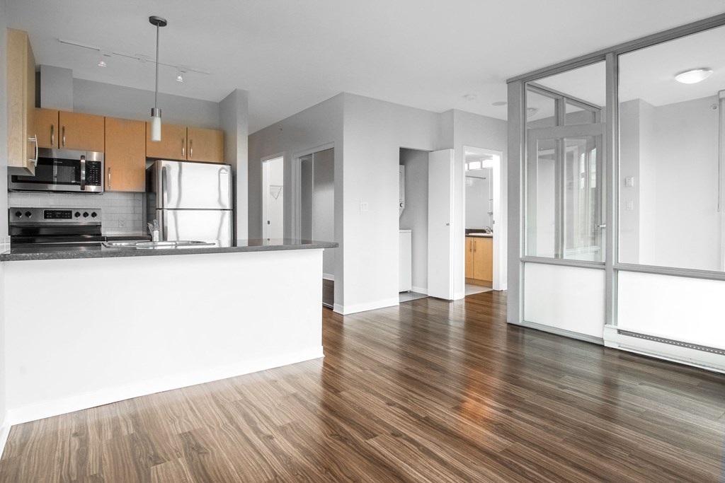 View of suite 2308, looking back at the kitchen.