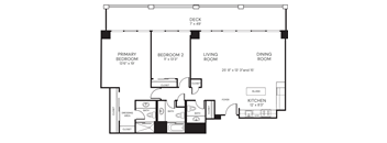 1265sf 2 bedroom 2.5 bath