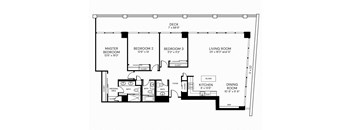 a floor plan of a house with a small floor plan with bedrooms and a living