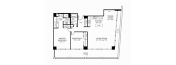 a floor plan of a house with bedrooms and a living room