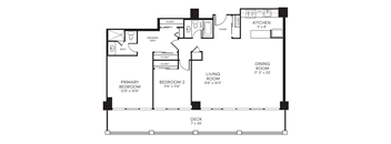 1245sf 2 bedroom 2 bath