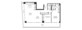 1350sf 2 bedroom 2 bath