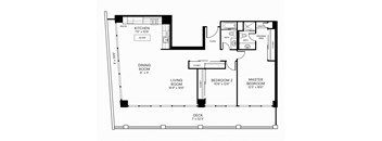 a floor plan of a small house with a bedroom and a living room