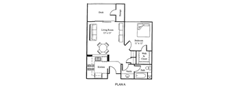 Plan A 1Bed 1 Bath Floor Plan at Loma Linda Springs, Loma Linda, CA, 92354