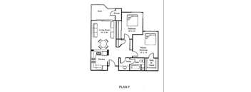 Plan F 2Bed 1 Bath Floor Plan at Loma Linda Springs, Loma Linda, California, 92354