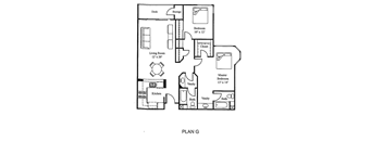 Plan G 2Bed 2Bath Floor Plan at Loma Linda Springs, Loma Linda