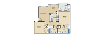 B2 Floor Plan at The Villages at Lost Creek, San Antonio, TX 78247