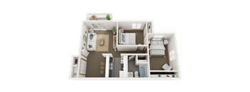 a floor plan of a 1 bedroom apartment