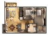 2 Bed 2 Bath Floor Plan 2 Bed 2 Bath Floor Plan at Withington Apartments, MRD Apartments, Jackson, MI