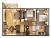 2 Bedroom 2 Bathroom Floor Plan 2 Bedroom 2 Bathroom Floor Plan at Withington Apartments, MRD Apartments, Jackson, 49201