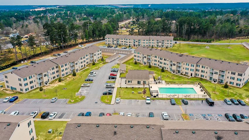 Aerial Exterior View Aerial Exterior View at Benson Estates Apartments, AUGUSTA, GA - Photo Gallery