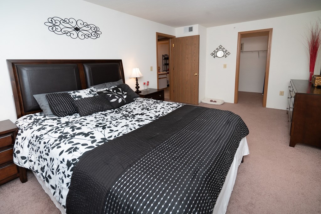 bedroom facing the entrance at Boggan Estates Apartments in Tupelo, MS