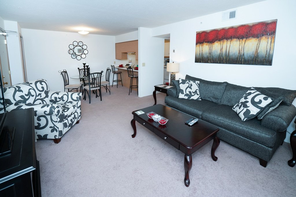 Wide open living and dining area at Boggan Estates Apartments in Tupelo, MS
