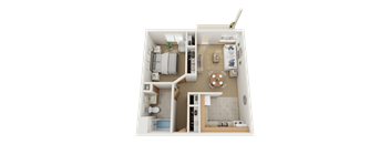 a floor plan of a one bedroom apartment