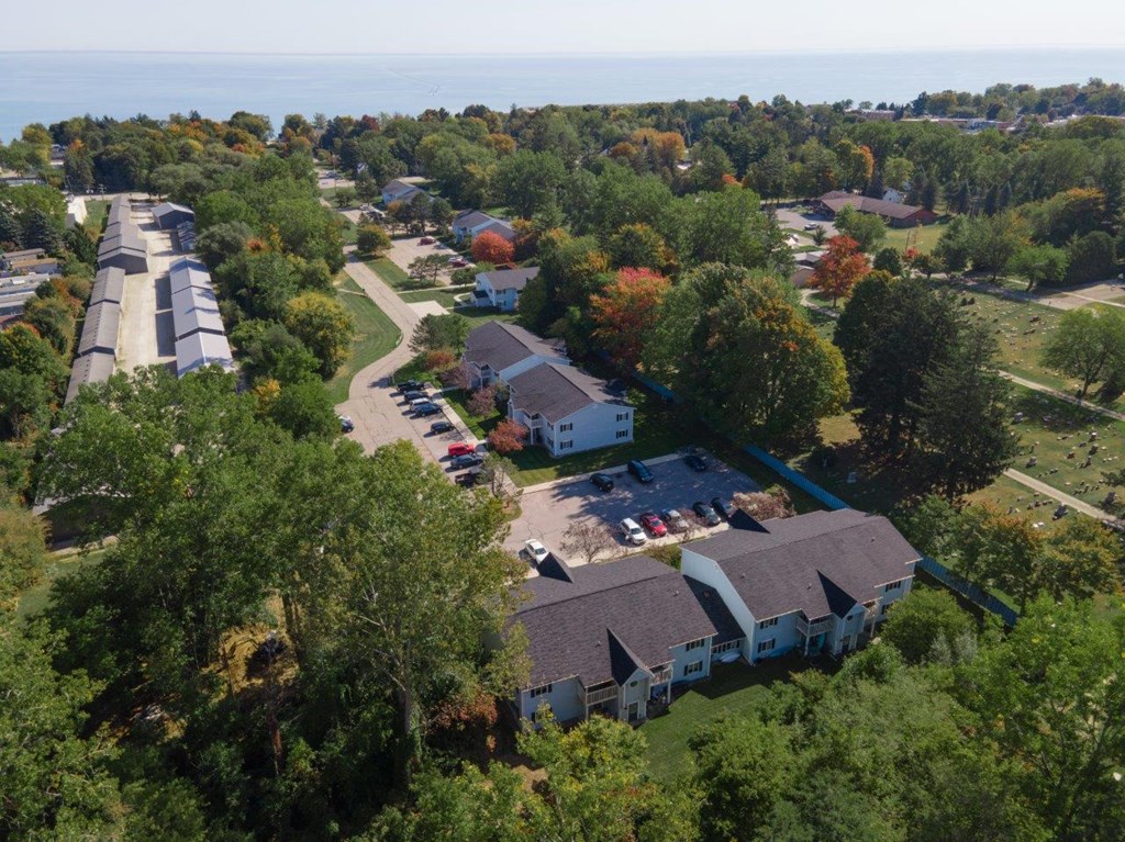 arial view of the resort with the ocean in the background