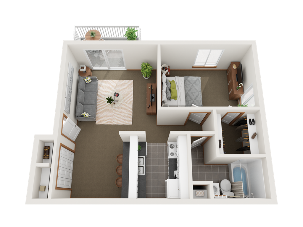 a view of the living room of a 1 bedroom apartment