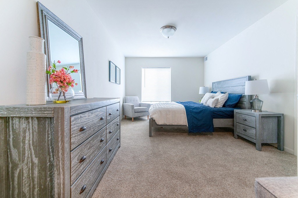 Bedroom Interior at Oliver Apartments, Temperance, Michigan