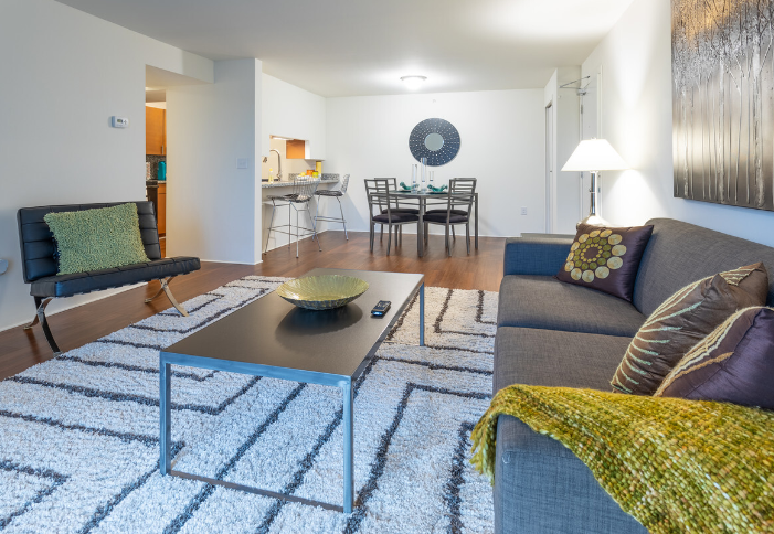 Living Room at Bell Estates Apartments, Michigan