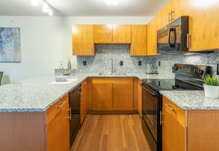 Kitchen at Bell Estates Apartments, Dundee, MI