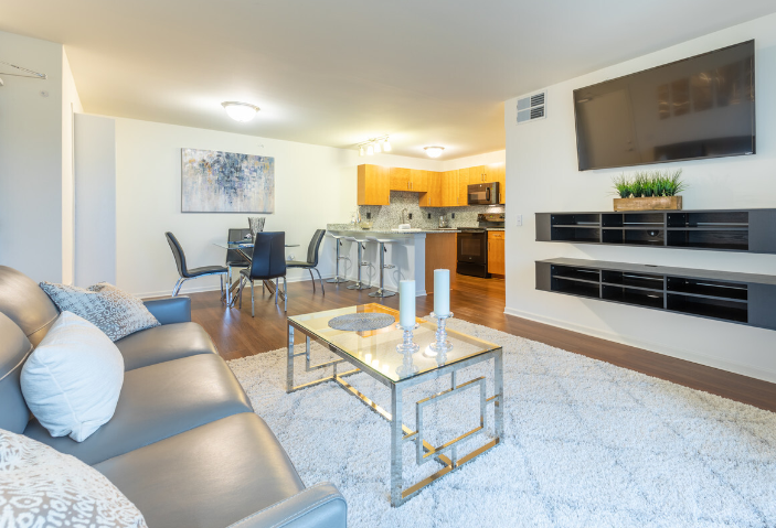 Living Room at Bell Estates Apartments, Dundee, 48131