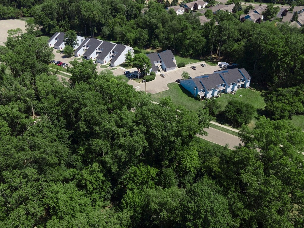 Aerial View Of Community at Raleigh House Apartments, MRD Apartments, East Lansing, Michigan