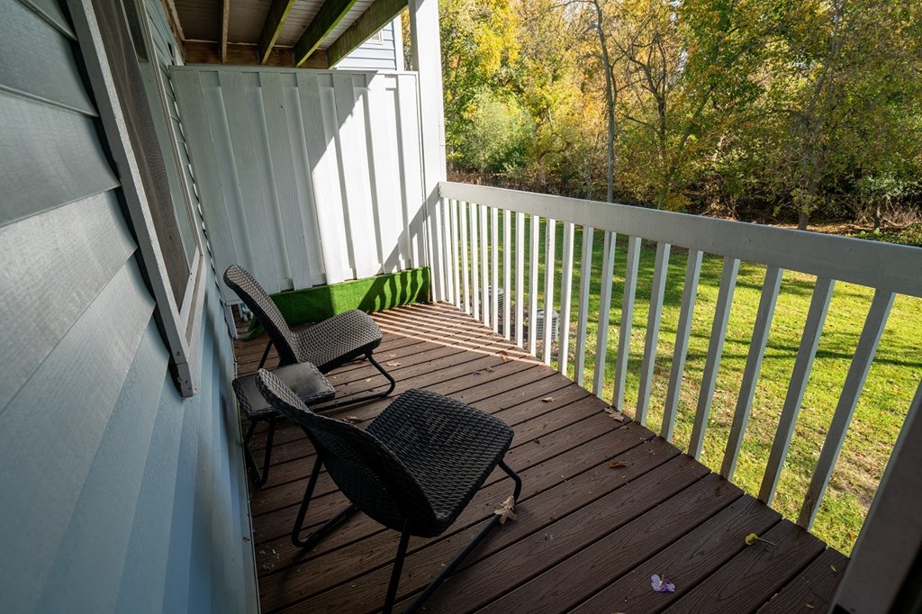 Large Personal Patio at Raleigh House Apartments, MRD Apartments, East Lansing, Michigan