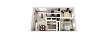 a 3d rendering of a103103103 of a 1 bedroom floor plan