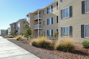 Drought Tolerant Landscaping Exterior View with Drought Tolerant Landscaping at Van Horne Estates Apartments, El Paso, 79934 - Photo Gallery 4