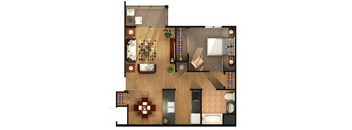 one Bedroom Floor Plan at Walker Estates Apartments, Augusta, Georgia