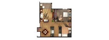 Classic One Bedroom Floor Plan at Van Horne Estates Apartments, Texas