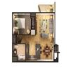 One Bedroom One Bedroom Floorplan at Gray Estates Apartments, MRD Conventional, Michigan