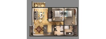 2 Bed 2 Bath Floor Plan at Carr Apartments, Sylvania, 43560