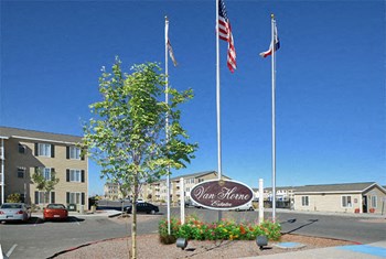Property Sign Welcoming Property Sign at Van Horne Estates Apartments, El Paso, TX, 79934 - Photo Gallery 2