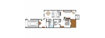 Floor Plan Layout at Raleigh House Apartments, MRD Apartments, East Lansing, 48823